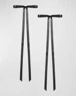 Image 1 of 2: Jennifer Behr Gretta Skinny Bow Bobby Pins, Set of 2