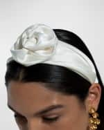 Image 2 of 3: Jennifer Behr Rosalina Silk Wide Headband