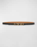 Image 1 of 2: Loewe Bold Logo Leather Skinny Belt