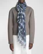 Image 2 of 4: Loewe Anagram Patterned Cashmere & Silk Shawl