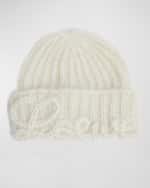 Image 1 of 2: Loewe Logo Knit Mohair-Blend Beanie