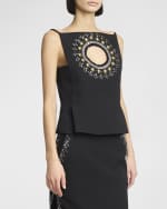 Image 7 of 8: Rabanne Haut Embellished Cutout Blouse