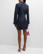Image 3 of 6: Cinq a Sept Mckenna Twisted Denim Long-Sleeve Mini Dress