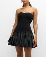 Image 5 of 6: Cinq a Sept Amanda Strapless Sweetheart Fit & Flare Combo Mini Dress