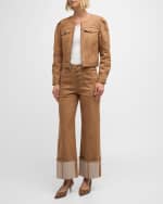 Image 5 of 5: Cinq a Sept Dalia Cropped Denim Jacket