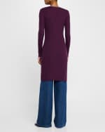 Image 4 of 5: Gabriela Hearst Quatam Slim Ribbed Cashmere Cardigan