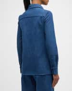 Image 3 of 5: Gabriela Hearst Cruz Denim Button-Down Shirt
