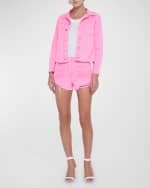 Image 5 of 5: L'Agence Janelle Slim Cropped Jean Jacket with Raw Hem