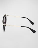 Image 3 of 5: Max Mara Beth Acetate & Metal Cat-Eye Sunglasses