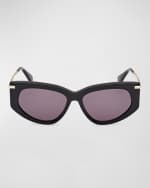 Image 1 of 5: Max Mara Beth Acetate & Metal Cat-Eye Sunglasses