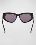 Image 5 of 5: Max Mara Beth Acetate & Metal Cat-Eye Sunglasses