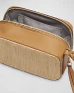 Image 4 of 5: Rag & Bone Cami Straw & Leather Camera Crossbody Bag