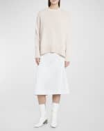 Image 5 of 6: Jil Sander Diagonal Pintuck Midi A-Line Skirt