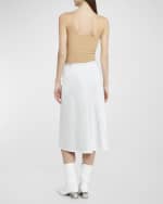 Image 3 of 6: Jil Sander Diagonal Pintuck Midi A-Line Skirt