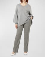 Image 4 of 5: Marina Rinaldi Plus Size Edwige Straight-Leg Virgin Wool Pants