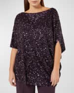 Image 3 of 5: Marina Rinaldi Plus Size Dorotea Asymmetric Sequin Blouse