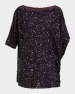 Image 1 of 5: Marina Rinaldi Plus Size Dorotea Asymmetric Sequin Blouse