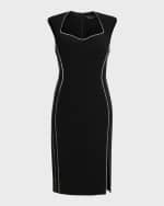 Image 1 of 4: Marina Rinaldi Plus Size Acceso Rhinestone-Trim Dress
