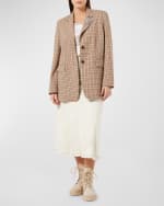 Image 4 of 5: Marina Rinaldi Plus Size Samuele Godet Denim Midi Skirt