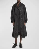 Image 5 of 6: Simone Rocha Puff-Sleeve Hooded Trapeze Parka Jacket