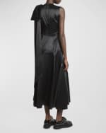 Image 4 of 6: Simone Rocha Bow Sleeveless Bias-Cut Silk Midi Dress