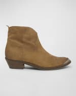 Image 1 of 6: Golden Goose Young Zip Suede Western Booties