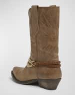 Image 3 of 6: Golden Goose Wish Star Embroidered Leather Cowboy Boots