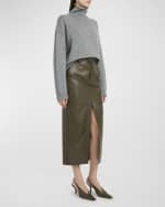Image 5 of 6: ARMARIUM Lula Leather Midi Skirt
