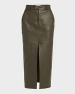 Image 1 of 6: ARMARIUM Lula Leather Midi Skirt
