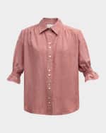 Image 1 of 6: Finley Sirena Buttoned Hemp-Cotton Shirt
