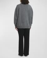 Image 3 of 6: Plan C Scarf V-Neck Wool Cardigan