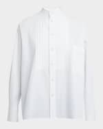 Image 1 of 6: Plan C Bib-Front Button-Down Shirt