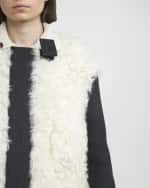 Image 5 of 5: Plan C Reversible Shearling Jacket