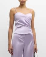 Image 3 of 6: Ungaro Trish Pleated Sweetheart Blouse