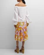 Image 3 of 6: Ungaro Kehlani Sequin Floral-Print Midi Skirt