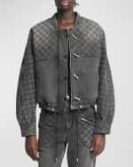 Image 3 of 7: Isabel Marant Celiany Quilted Denim Bomber Jacket