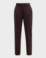Image 1 of 6: Kiton Mid-Rise Straight-Leg Crop Wool Pants