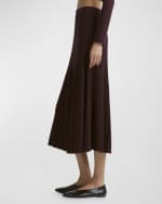 Image 4 of 4: Altuzarra Ireene Pleated Knit Midi Skirt