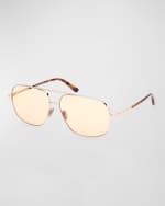 Image 1 of 5: TOM FORD Tex Metal Aviator Sunglasses