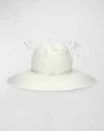 Image 1 of 2: Borsalino Violet Panama Hat With Goose Feather Band