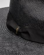 Image 2 of 2: Borsalino Andrea Straw Large Brim Hat