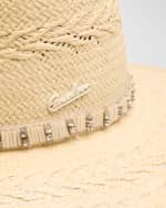 Image 2 of 2: Borsalino Woven Large Brim Hat With Strass Band