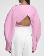 Image 3 of 6: Jacquemus Casaco Long-Sleeve Crop Top