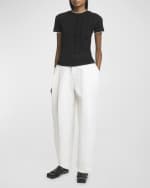 Image 4 of 5: Jacquemus Le De-Nimes Curzio Pleated Straight-Leg Pants