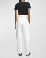 Image 3 of 5: Jacquemus Le De-Nimes Curzio Pleated Straight-Leg Pants