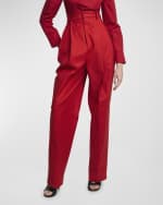 Image 2 of 5: Jacquemus Curzio Super High-Rise Pleated Straight-Leg Pants