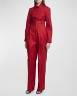 Image 4 of 5: Jacquemus Curzio Super High-Rise Pleated Straight-Leg Pants