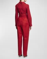 Image 3 of 5: Jacquemus Curzio Super High-Rise Pleated Straight-Leg Pants
