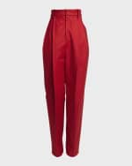 Image 1 of 5: Jacquemus Curzio Super High-Rise Pleated Straight-Leg Pants