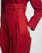 Image 5 of 5: Jacquemus Curzio Super High-Rise Pleated Straight-Leg Pants